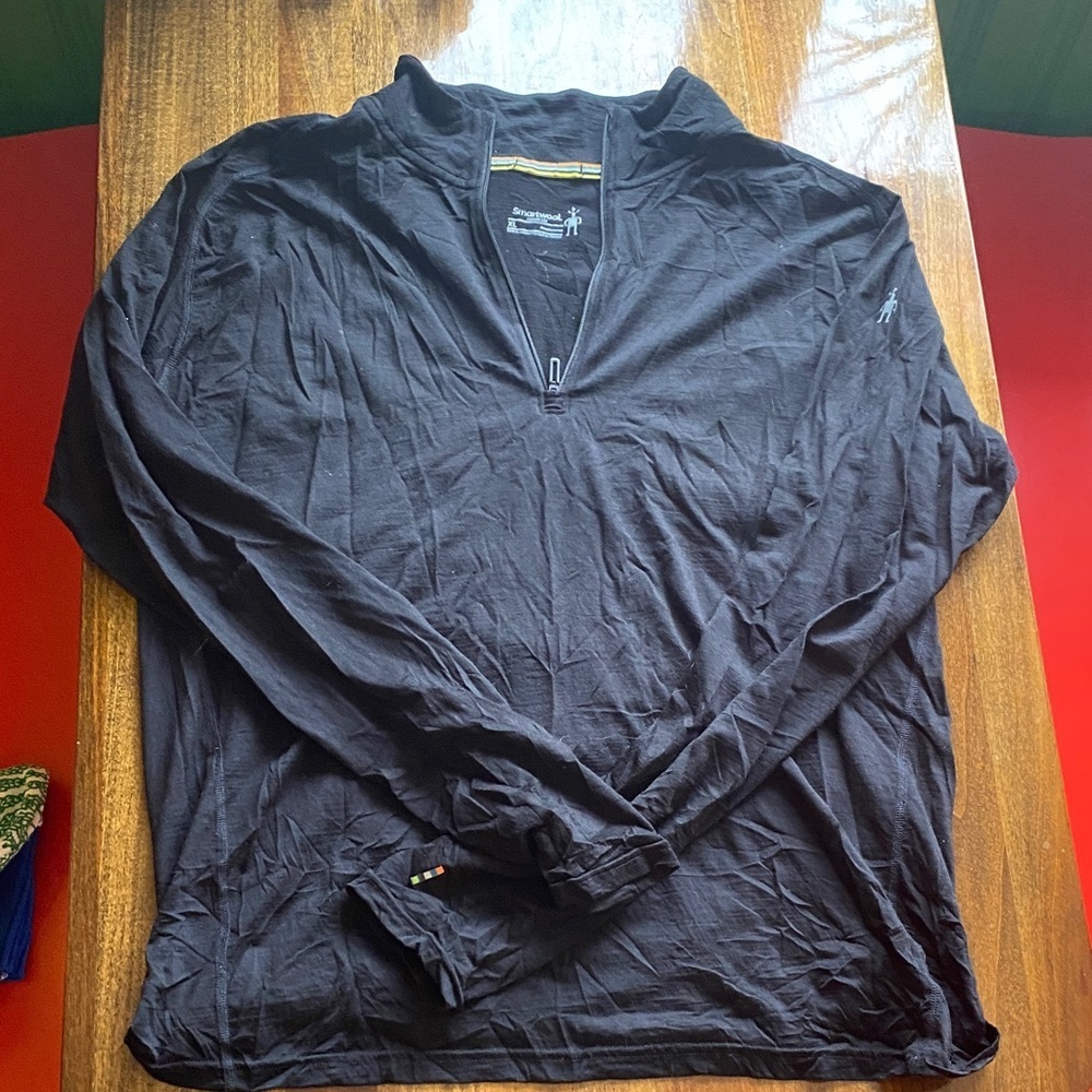 Smartwool Black Lightweight Merino Half-Zip Pullover